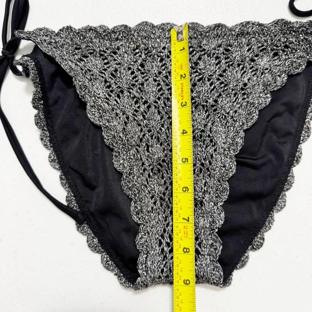 BECCA Metallic Crochet Bikini Bottom And Skirt